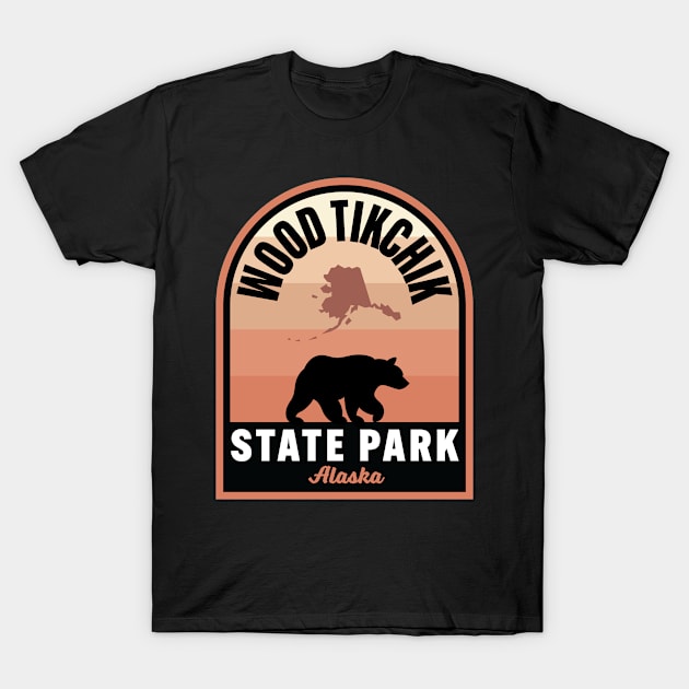 Wood Tikchik State Park CA Bear T-Shirt by HalpinDesign